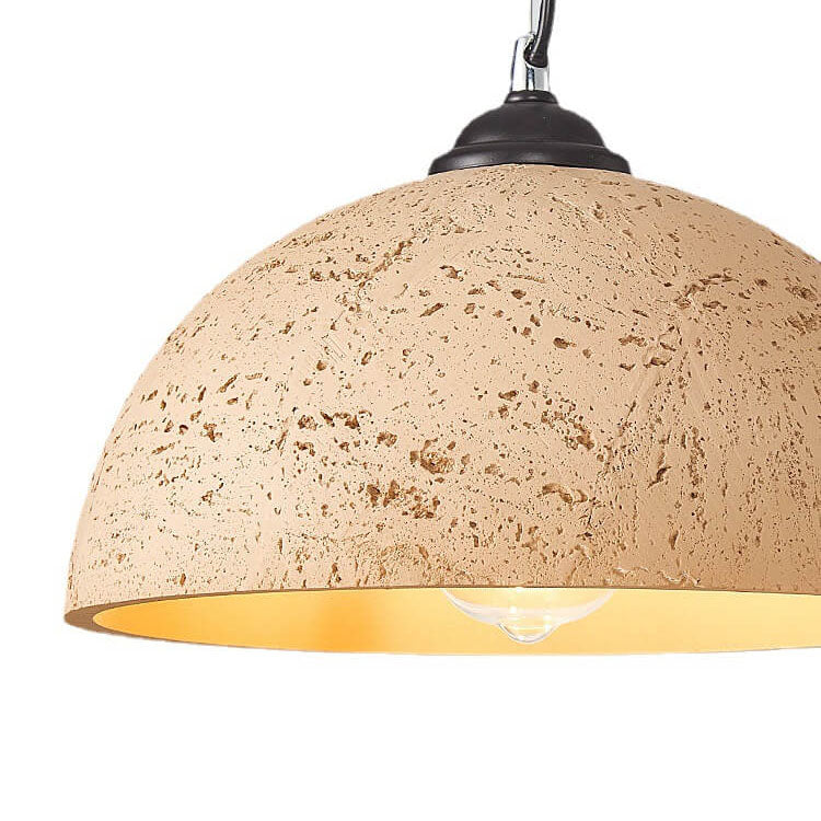 Minimalist Resin Round Dome Hand Sculpted 1-Light Pendant Light