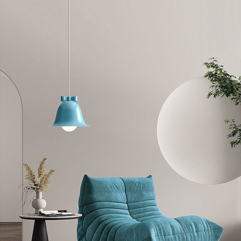 Modern Minimalist Bow Bells Iron 1-Light Pendant Light For Bedroom