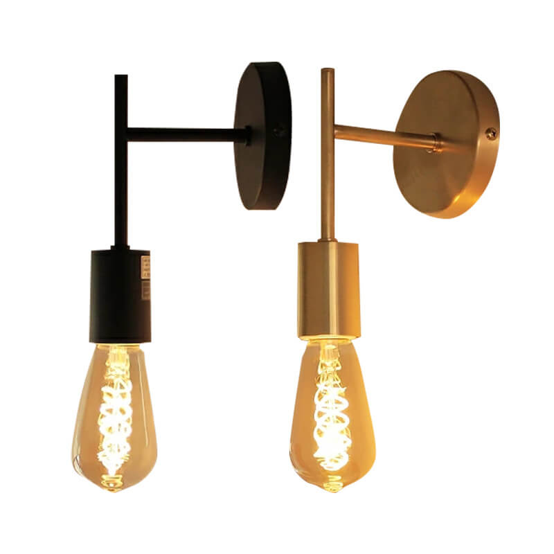 Japanese Simple Iron Long Short Pole 1-Light Wall Sconce Lamp