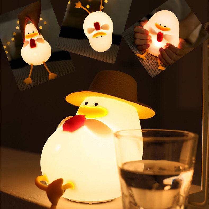 Creative Cartoon Silicone Duck Pat LED Night Light Table Lamp