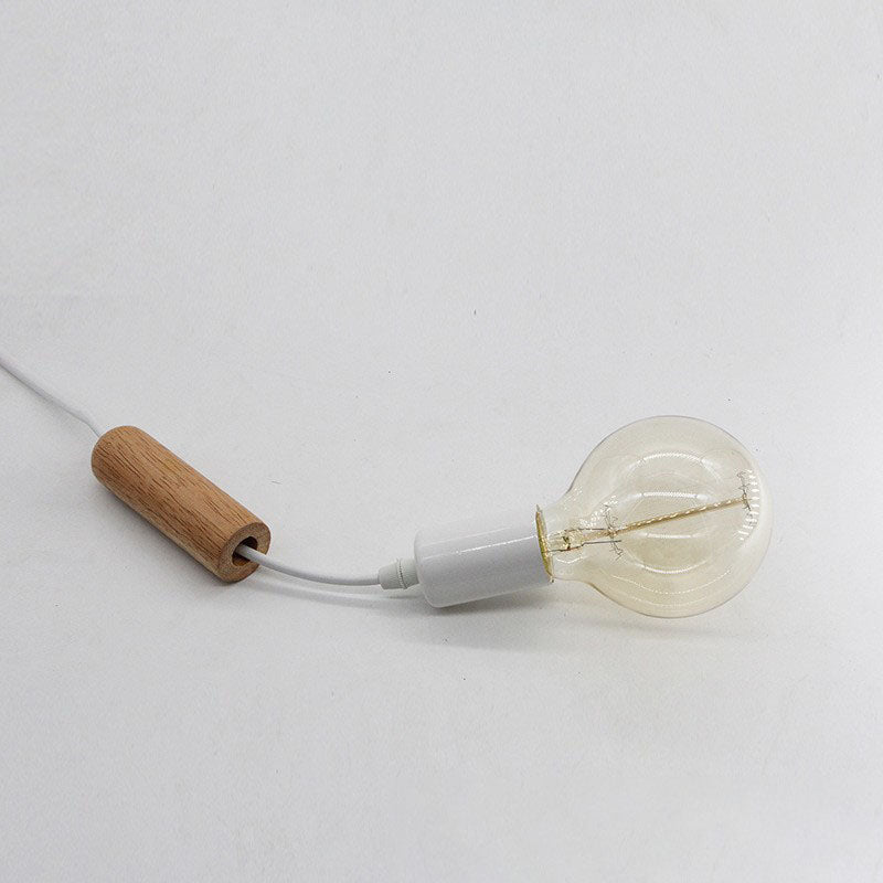 Nordic Minimalist Solid Wood Cylinder Top 1-Light Pendant Light