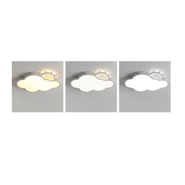 Nordic Minimalist Cloudy Sun LED Kids Flush Mount Ceiling Light