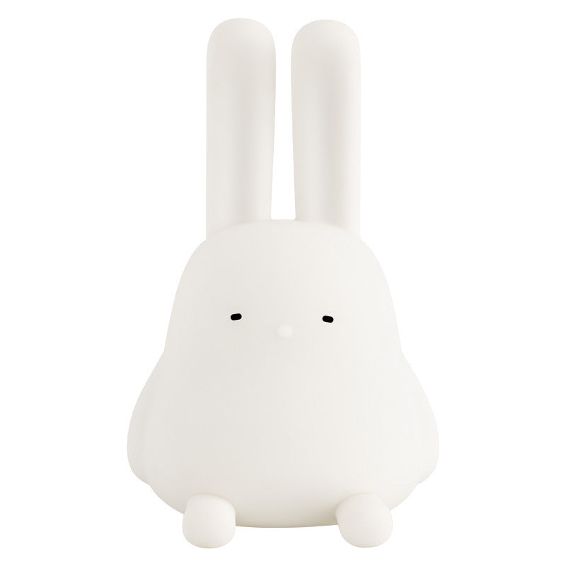 Creative Cute Folded Ear Rabbit Silicone Pat LED Night Light Table Lamp