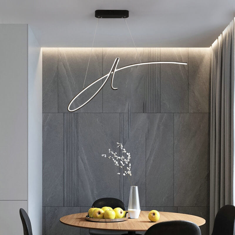 ثريا LED بتصميم جزيرة من الألومنيوم بتصميم قوسي عصري وبسيط
