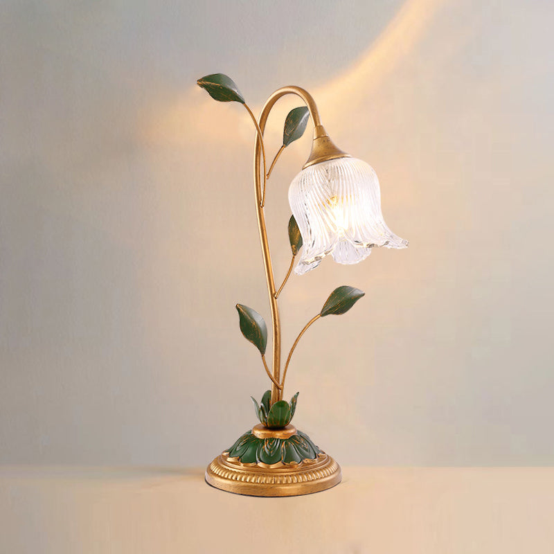 Modern Art Deco Flower Branch Leaf 1/2 Light Table Lamp For Bedroom