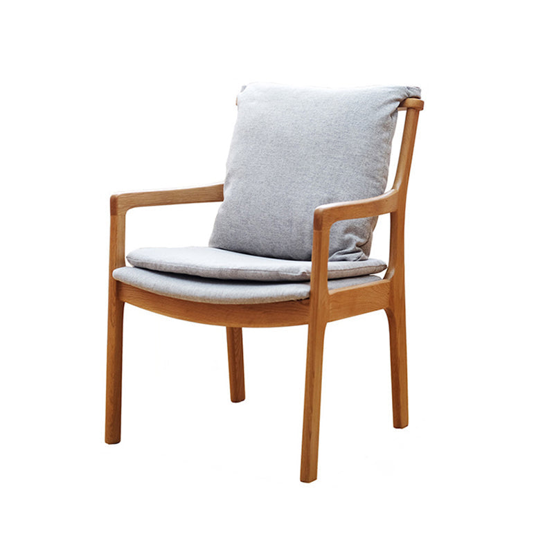 Traditional Vintage Square Solid Wood Dining Chair Backrest Armrest For Dining Room