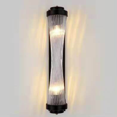 Modern Luxury Crystal Cylinder Column Rotation 2-Light Wall Sconce Lamp