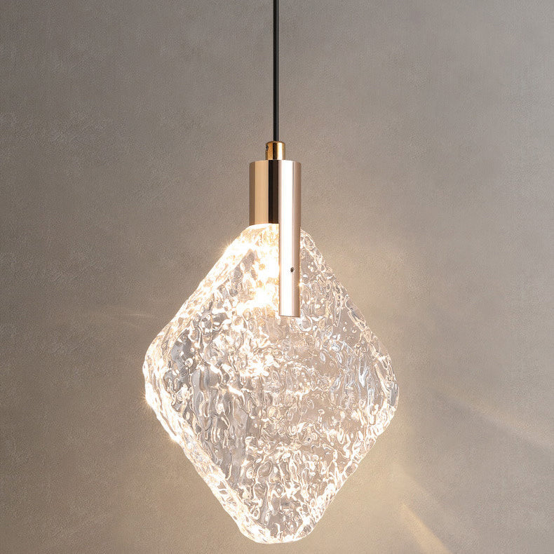 Modern Minimalist Diamond Round Trapezoid Aluminum Crystal LED Pendant Light For Bedroom