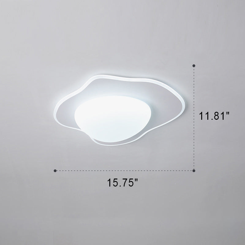 Modern Minimalist Cream Round LED Flush Mount Ceiling Light