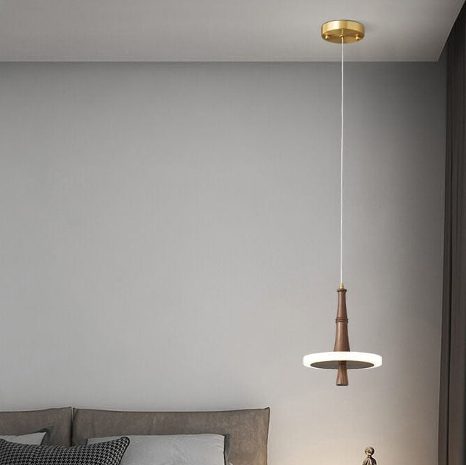 Modern Creative Personality Solid Wood LED Pendant Light