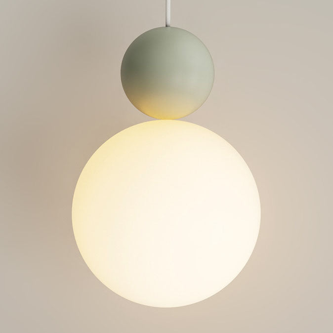 Contemporary Nordic PE Globe Ball Iron 1-Light Pendant Light For Bedroom