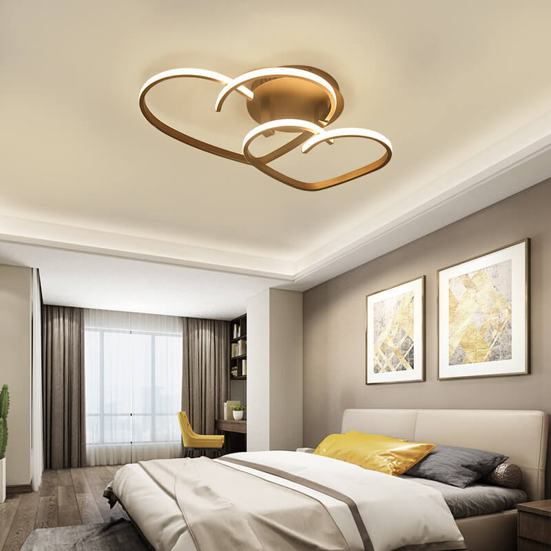 Modern Creative Solid Color Heart Iron Acrylic LED Flush Mount Light