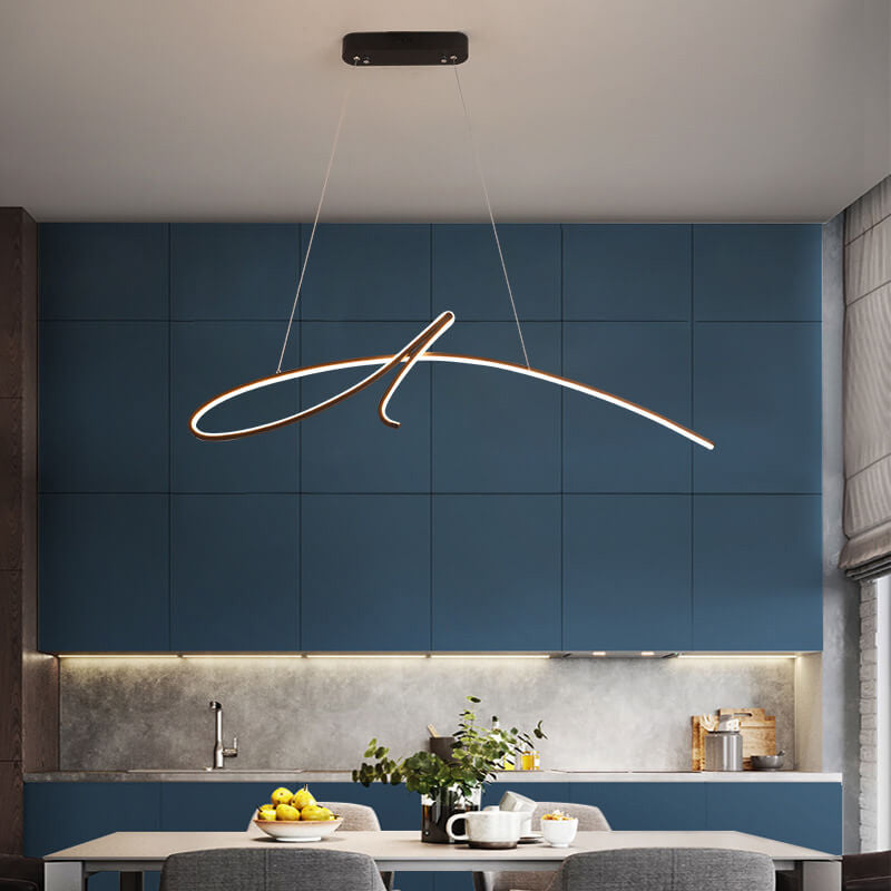 ثريا LED بتصميم جزيرة من الألومنيوم بتصميم قوسي عصري وبسيط