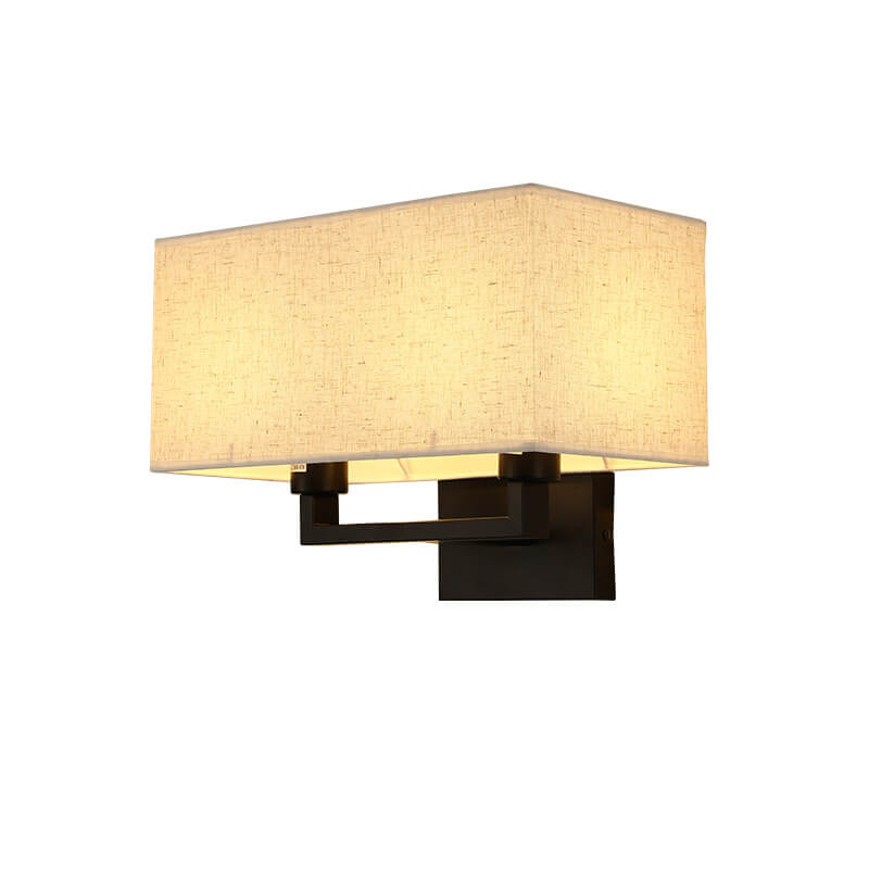Modern Minimalist Solid Color Rectangular Iron Fabric 1-Light Wall Sconce Lamp
