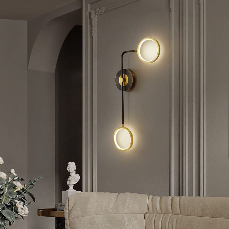 Industrial All Copper Folding Rod Ring Combination Graphic LED Wall Sconce Lamp