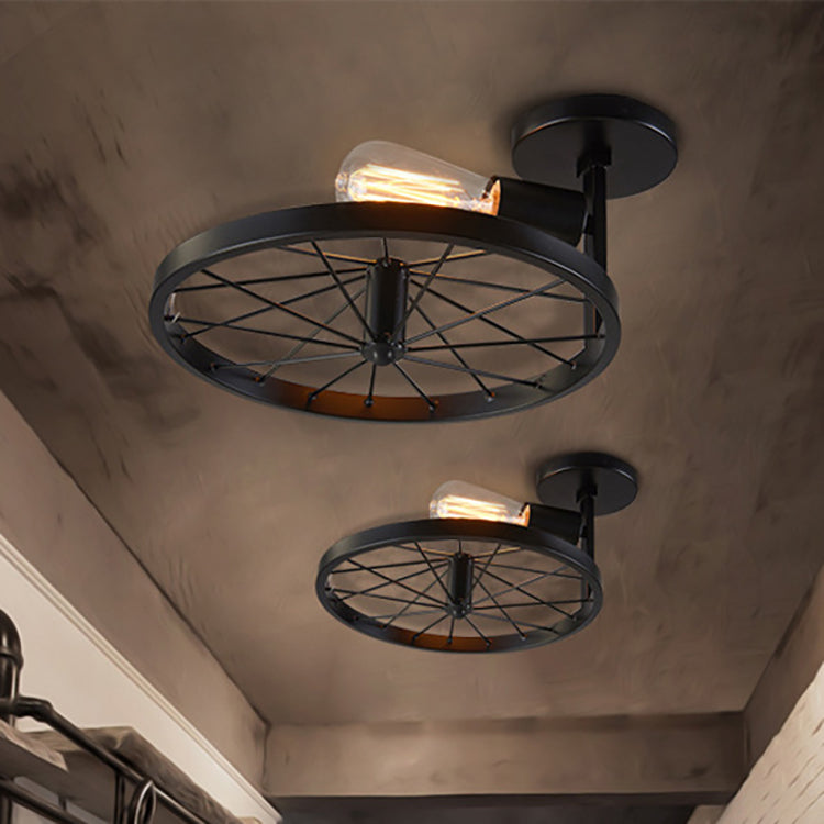 مصباح حائطي عصري صناعي دائري مصنوع من الحديد والزجاج مزود بإضاءة واحدة لغرفة المعيشة