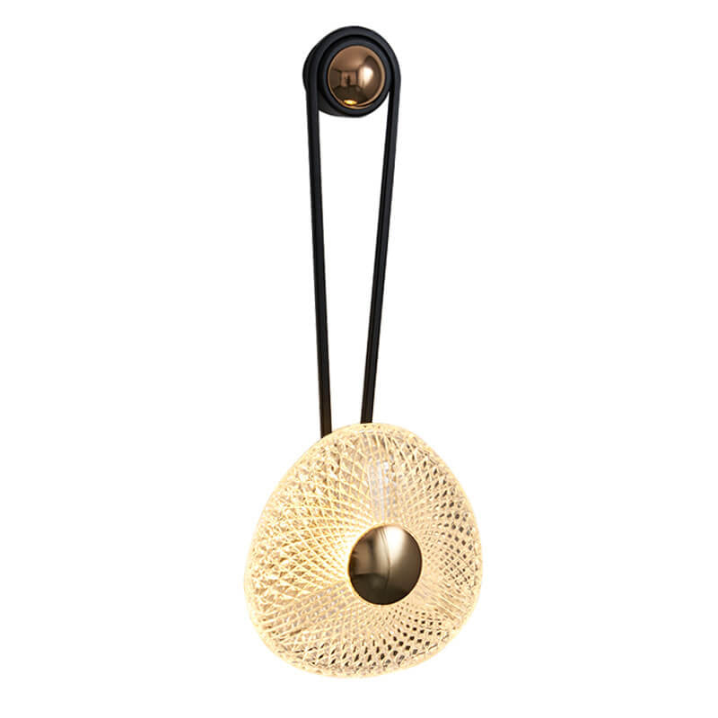 Modern Luxury Round Acrylic Metal Hanging LED Wall Sconce Lamp