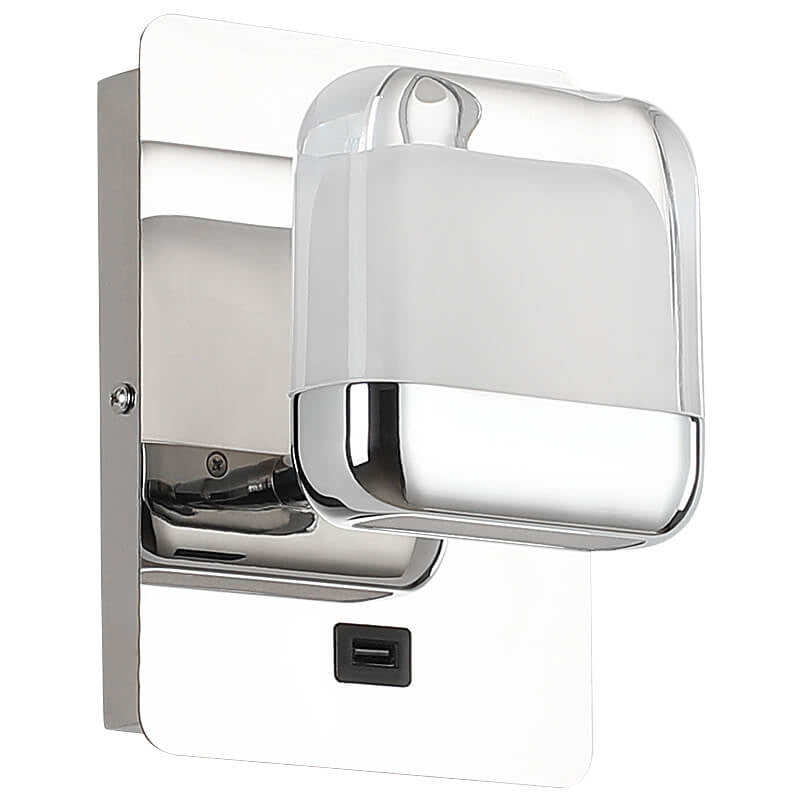 مصباح حائط LED مربع الشكل مصنوع من الأكريليك بتصميم عصري وبسيط من الفولاذ المقاوم للصدأ