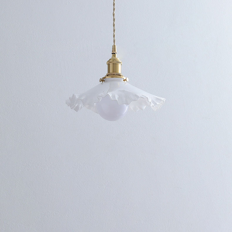 Contemporary Scandinavian Pod All Copper Glass 1-Light Pendant Light For Living Room