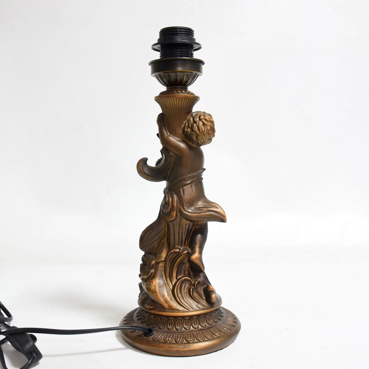 Traditional Vintage Resin Glass Diamond Boy 1-Light Table Lamp For Living Room
