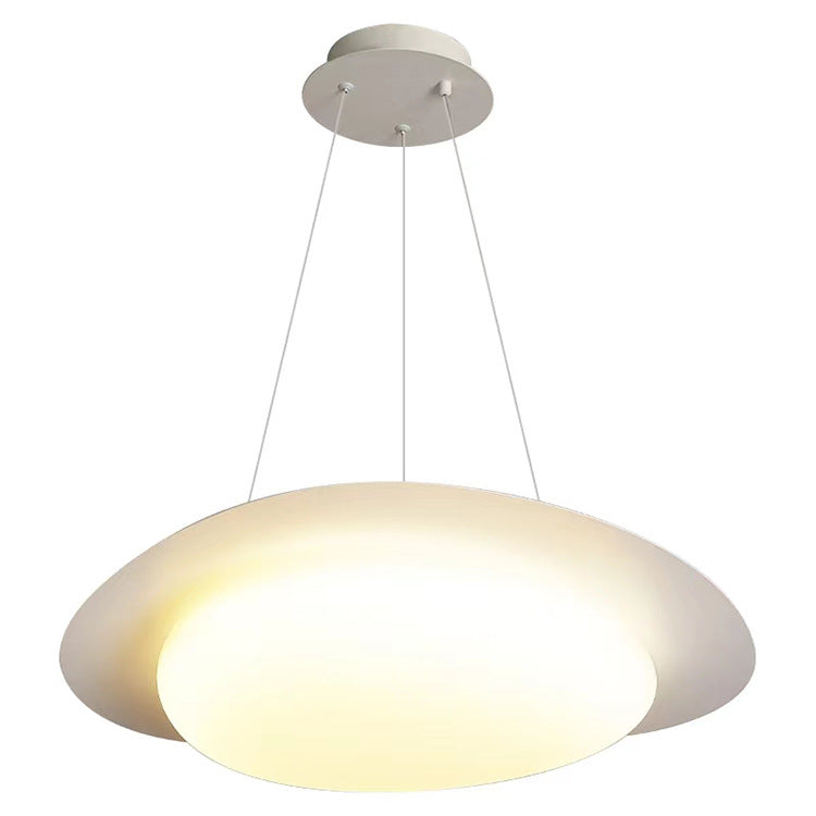 مصباح LED معلق من الحديد الأكريليكي باللون الأبيض بتصميم بسيط على الطراز الاسكندنافي