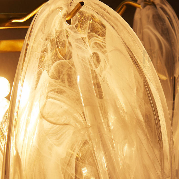 مصباح حائط فرنسي فاخر من الزجاج والنحاس بثلاثة مصابيح