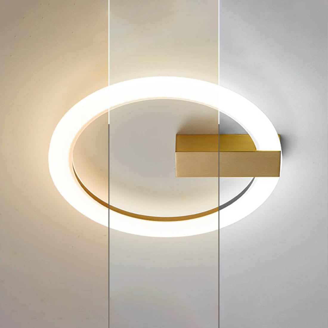 Modern Minimalist Round Iron Aluminum PVC LED Wall Sconce Lamp For Bedroom