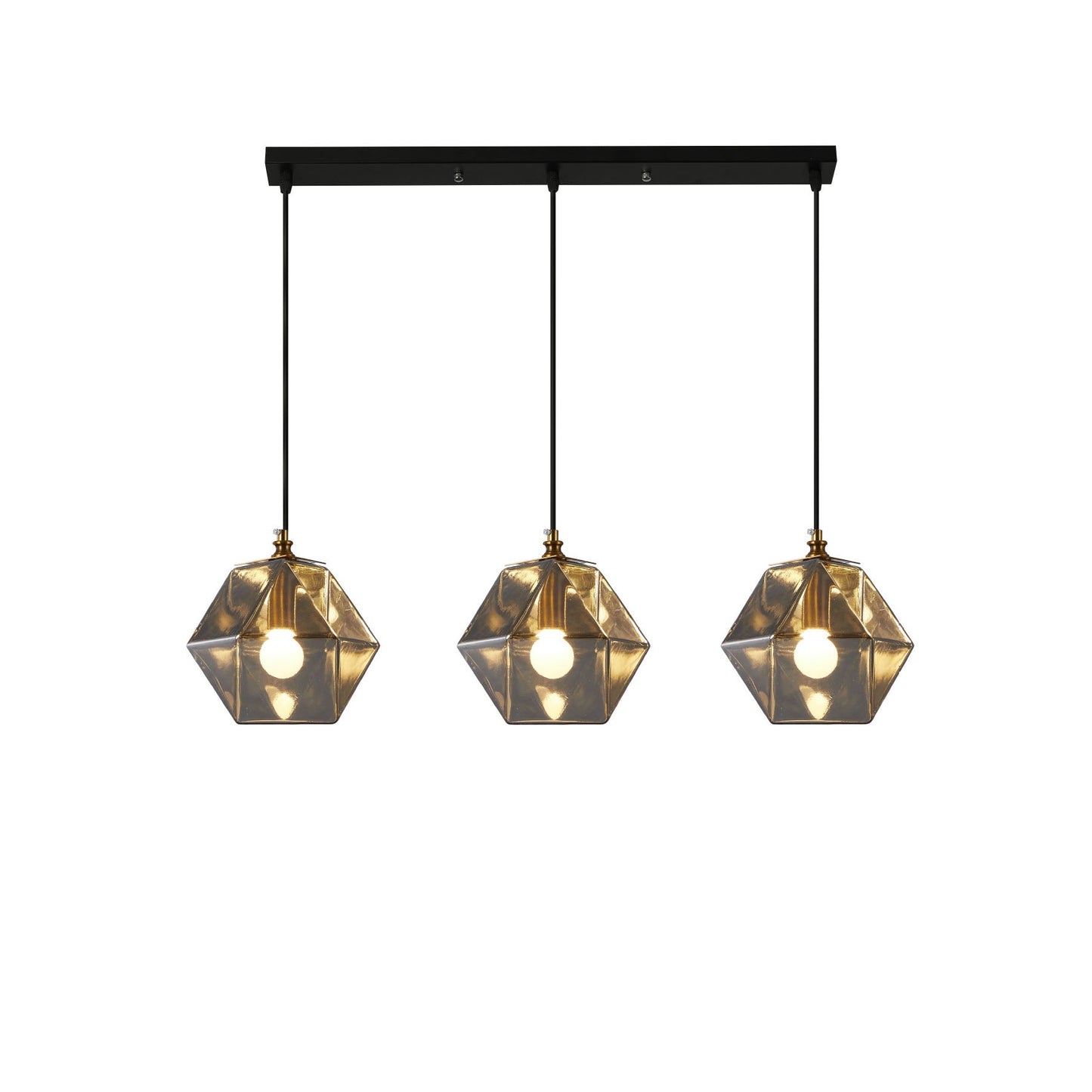 Nordic Light Luxury Wrought Iron Glass 1/3-Light Chandelier