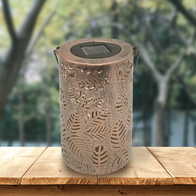 Solar Retro Iron Cylinder Outdoor LED Decorative Light