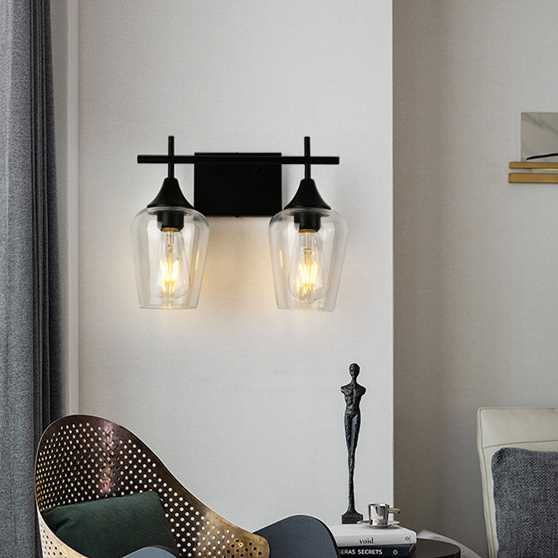 Industrial Simple Wine Glass Iron 2/3 Light Wall Sconce Lamp