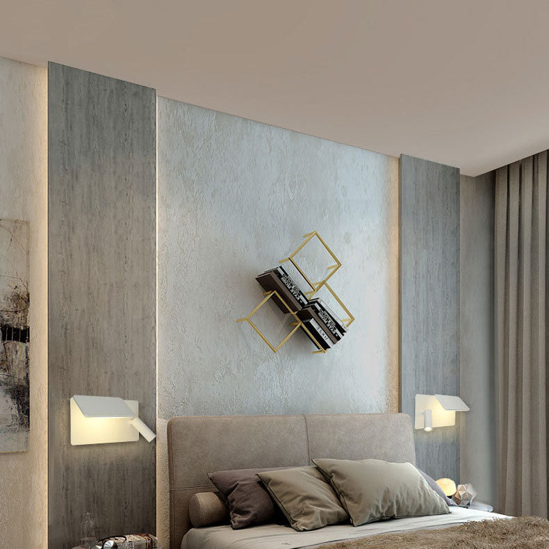 مصباح حائطي للقراءة LED مربع مسطح بتصميم بسيط على الطراز الاسكندنافي