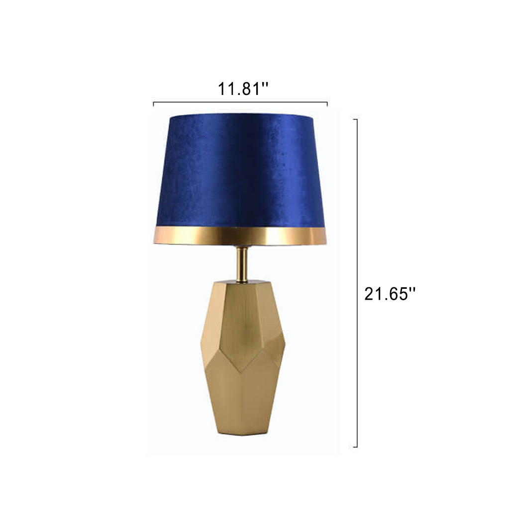 Luxury Art Fabric Metal Geometric Base 1-Light Table Lamp