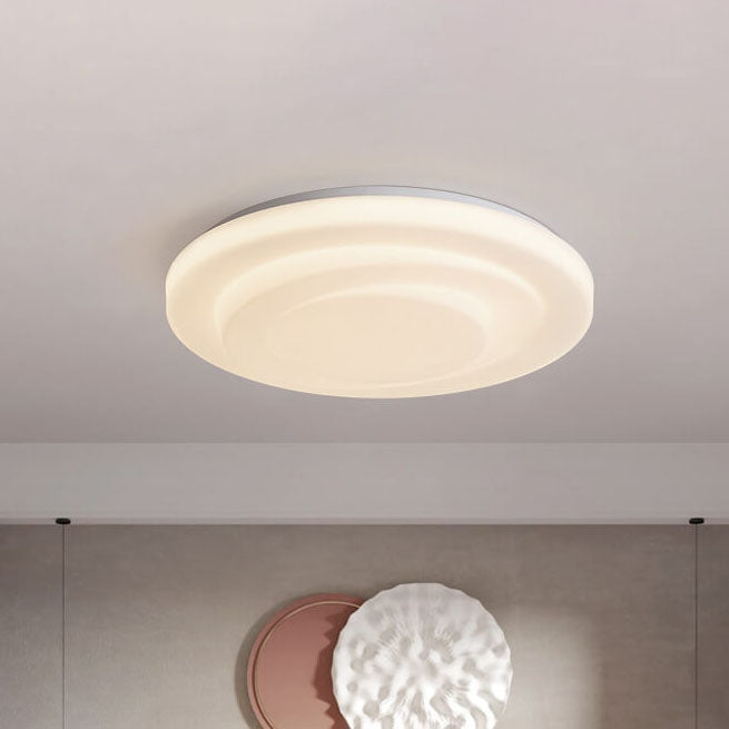 Modern Minimalist PE Swirl Round Iron LED Flush Mount Ceiling Light