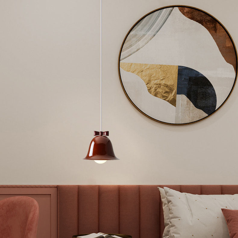 Modern Minimalist Bow Bells Iron 1-Light Pendant Light For Bedroom