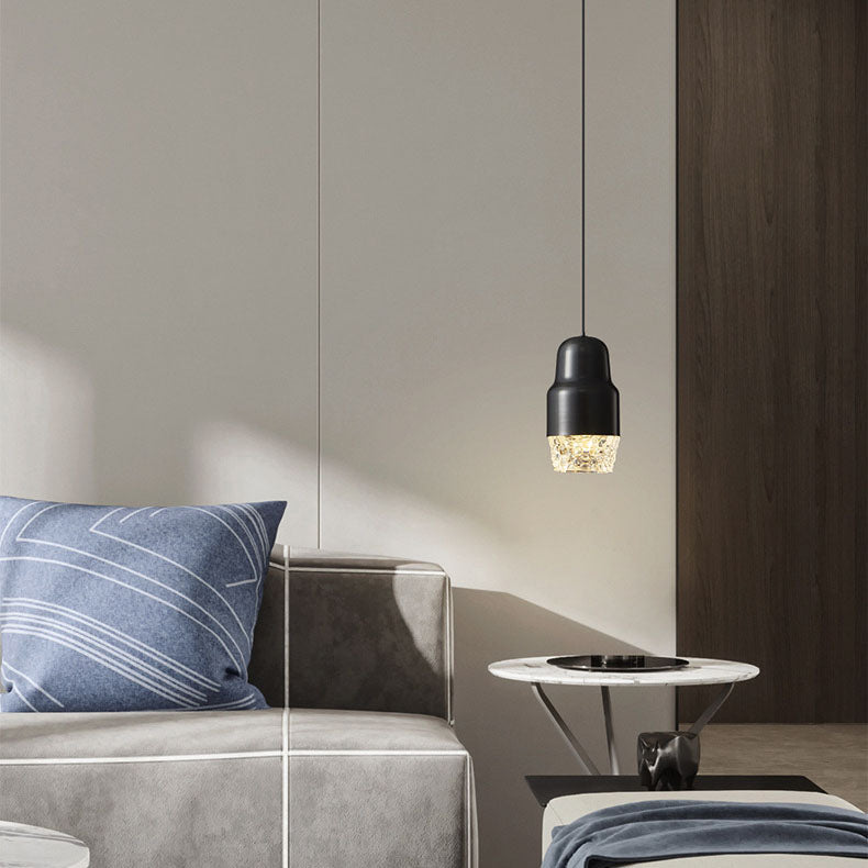 مصباح LED أسطواني فاخر من النحاس والأكريليك بتصميم عصري