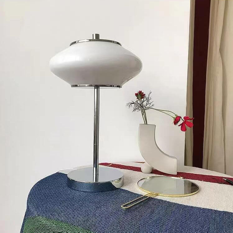 Industrial Glass Medieval UFO Shaped LED Table Lamp