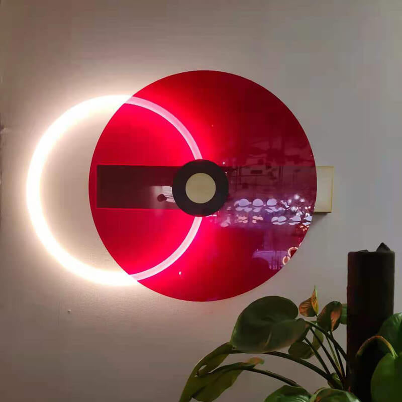 モダンなカラーの明るいアクリル製ラウンドLEDウォールスコンスランプ