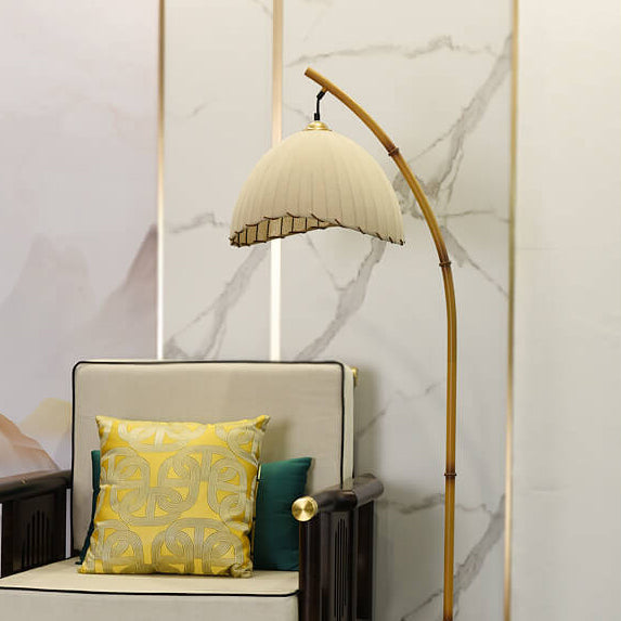 Retro Zen Simulation Bamboo Pole 1-Light Standing Floor Lamp