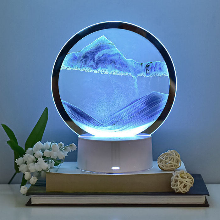 Creative Round Hourglass Quicksand 3D LED Night Light Table Lamp