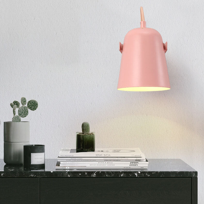 Nordic Macaron Iron Cylinder Dome 1-Light Wall Sconce Lamp