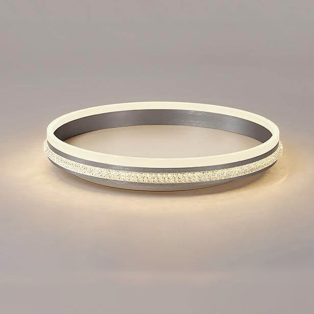Italian Minimalist Ring Brushed Acrylic LED Flush Mount Ceiling Light