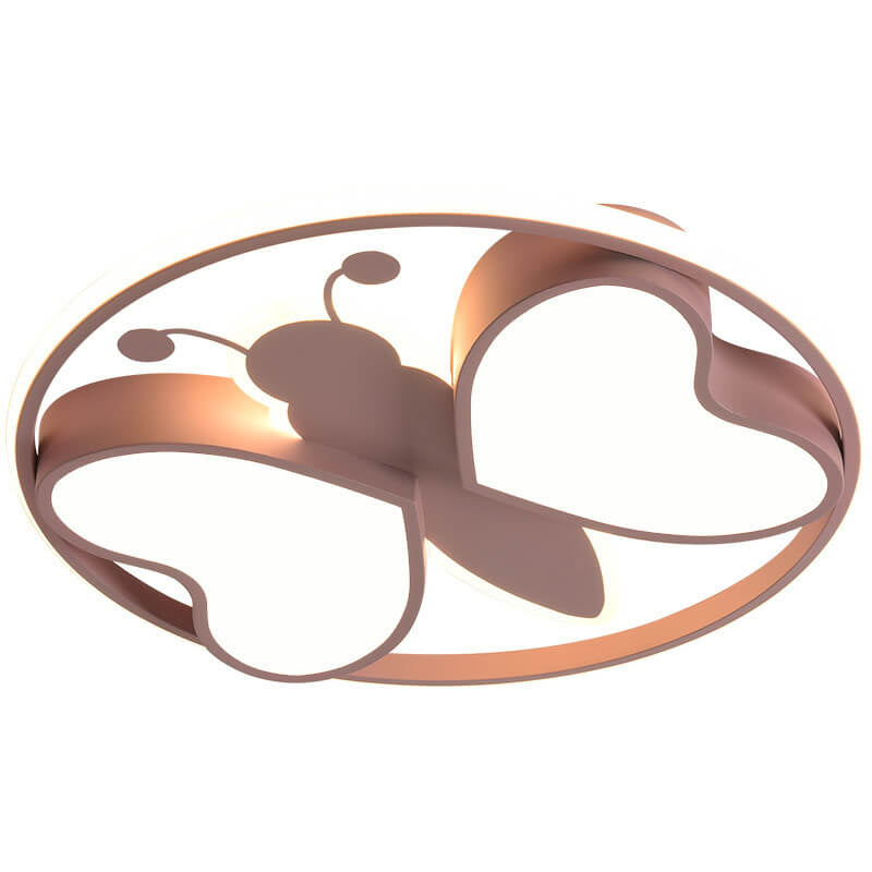 Creative Cartoon Butterfly Round LED Flush Mount Ceiling Light