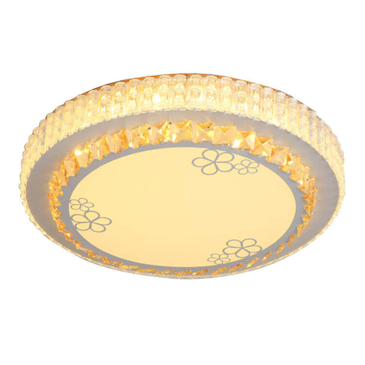 Modern Minimalist Round Acrylic Crystal LED Flush Mount Lighting