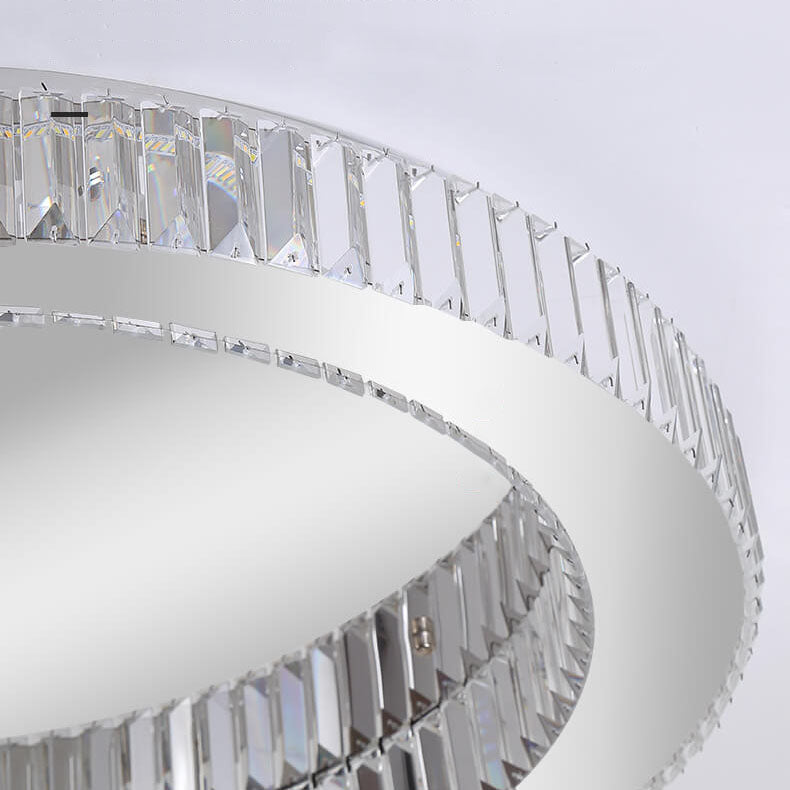 Modern Round Flush Mount Lighting Crystal LED Ceiling Light