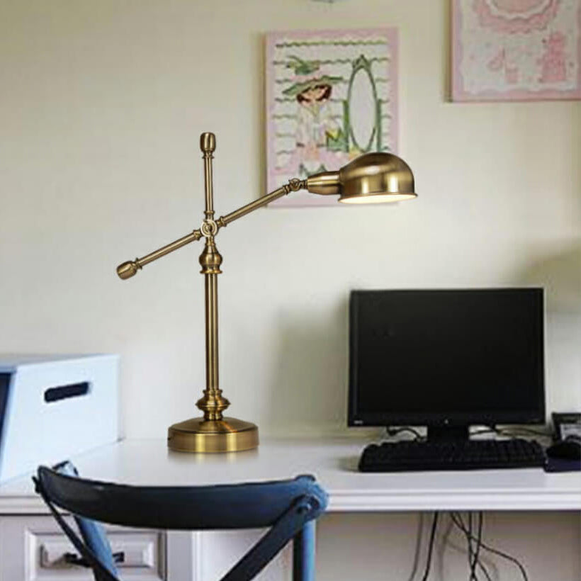 Simple Industrial Iron Eye Protection 1-Light Table Lamp