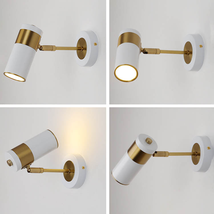 مصباح حائطي معاصر من الحديد الأكريليك بتصميم أسطواني إسكندنافي لغرفة النوم