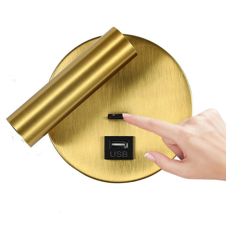 Modern Minimalist Rotatable Cylinder Aluminum Iron LED Wall Sconce Lamp For Living Room