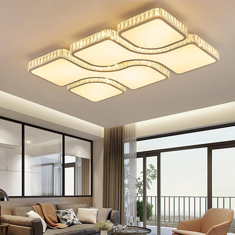 مصباح LED معدني مستطيل الشكل فاخر باللون الذهبي بتصميم عصري