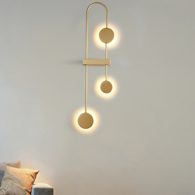 مصباح حائط LED معدني هندسي دائري معاصر من الأكريليك للممر
