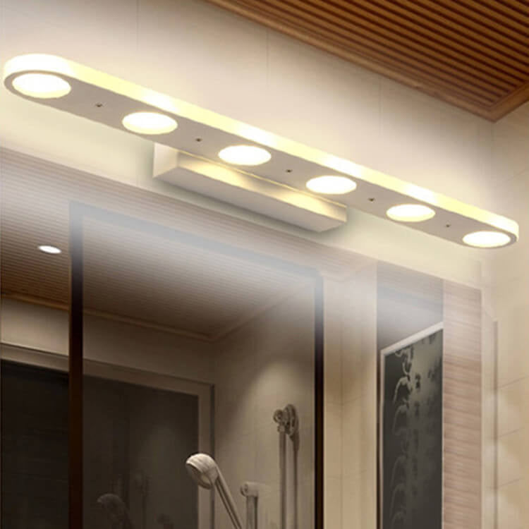 Modern Simple White Long Oval Acrylic Vanity Light 4/6 Light Wall Sconce Lamp
